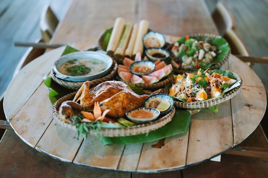 건강한 식생활, 과일 플래터, 구운 닭고기의 무료 스톡 사진