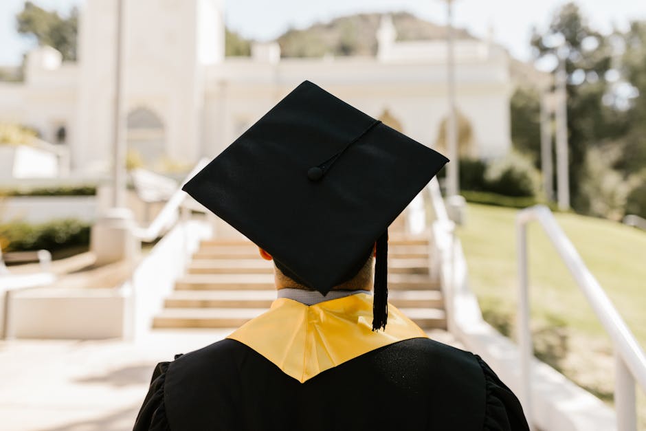 graduating student wearing mortarboard cap