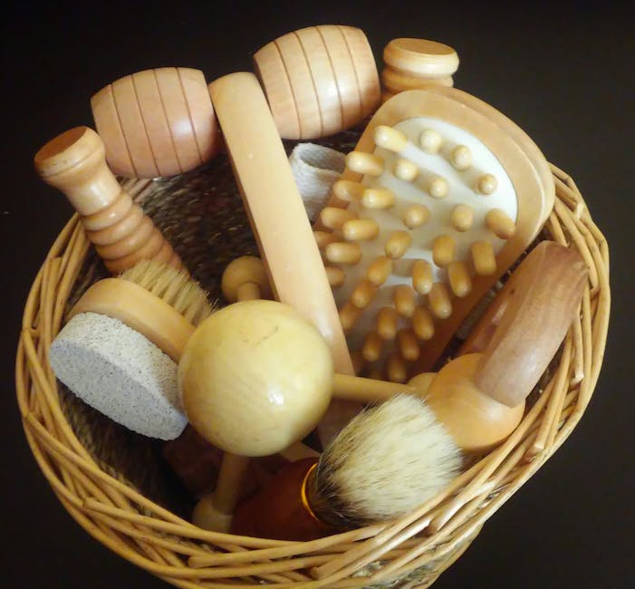 wooden cushion hair brush scalp massage