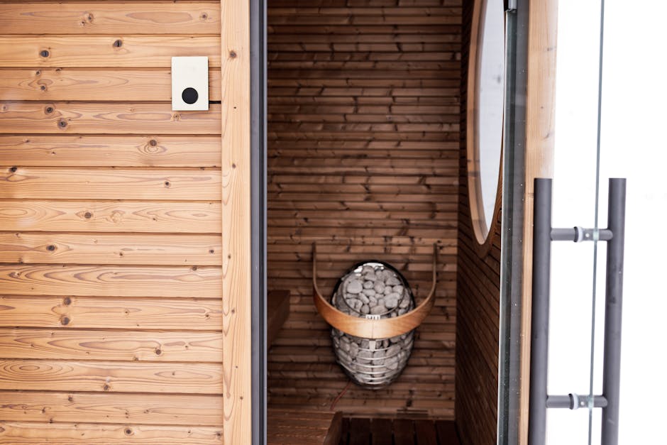 hinoki wood interior bathroom sauna