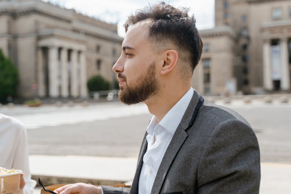 stylish man hair side profile professional haircut