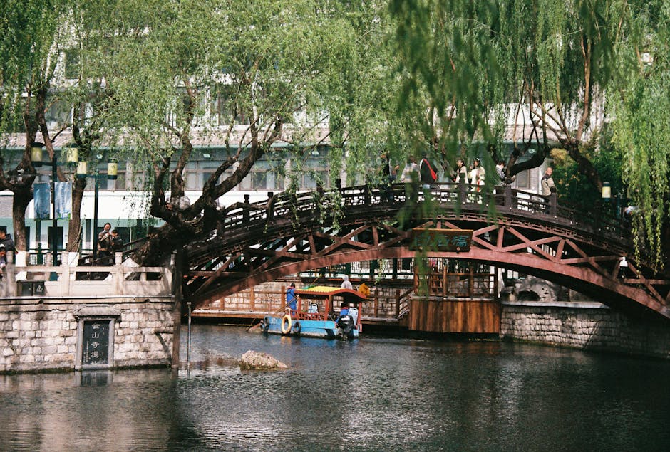 scenic lake park spring flowers bench