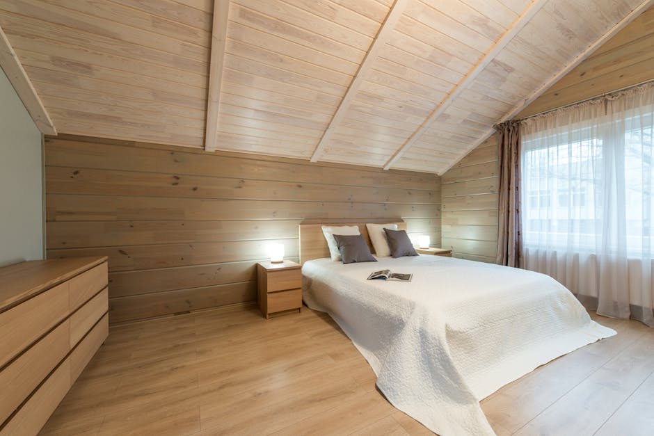 cozy wooden loft bedroom attic