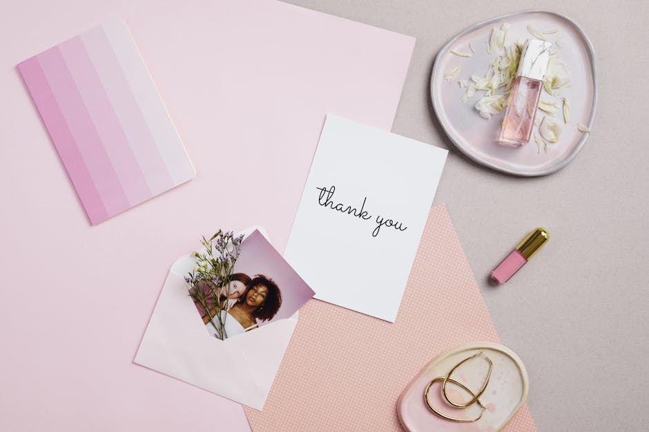 thank you card with small gift