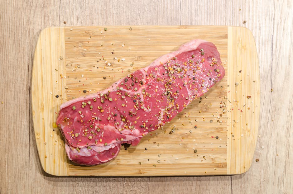 raw marbled beef steak
