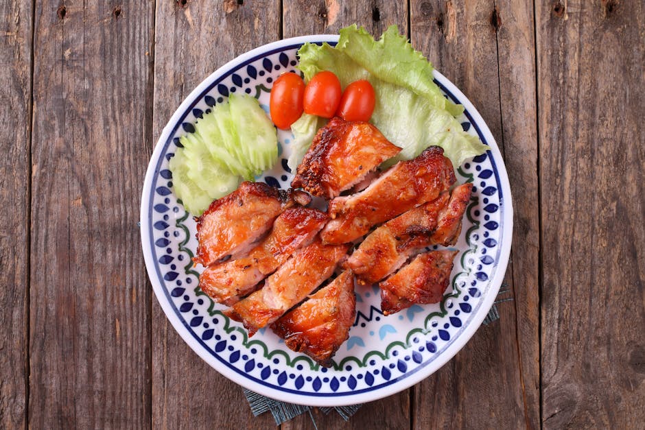 plating food on ceramic plate