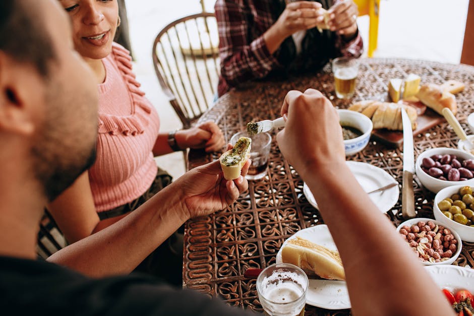 friends eating together at table